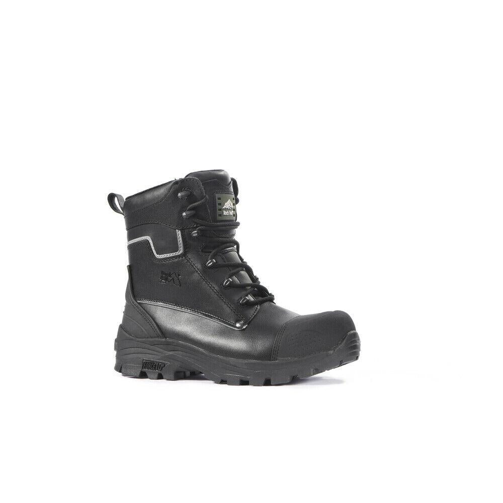Rock Fall RF15 Shale S3 black side-zip safety boot with midsole and scuff cap