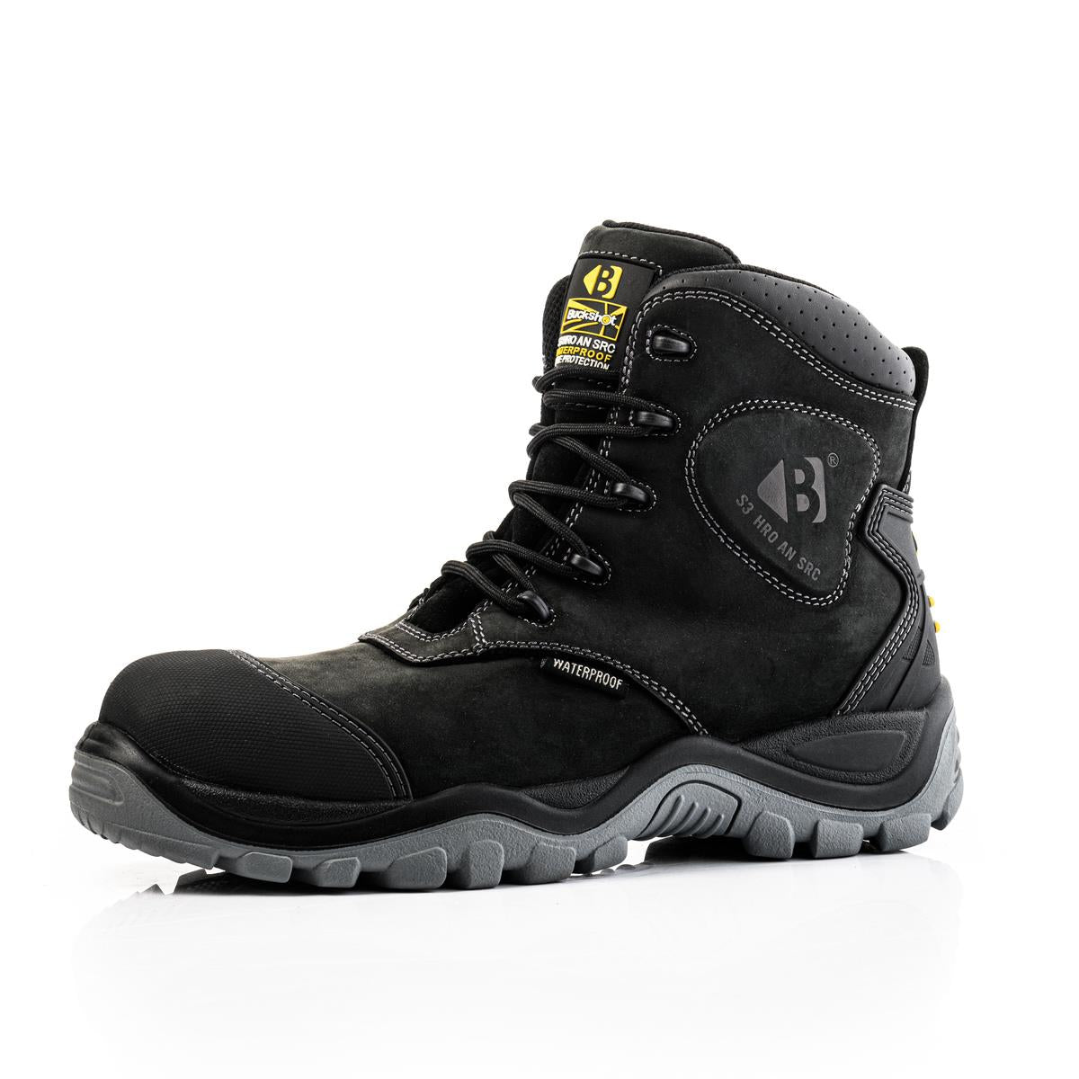 Buckbootz S3 black ankle protection waterproof composite toe/midsole work safety boot #BSH012