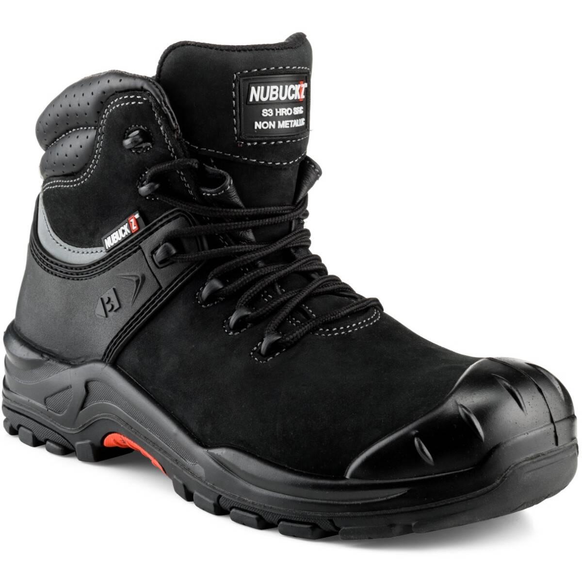 Buckbootz S3 black nubuck composite toe/midsole safety work boot #NKZ102