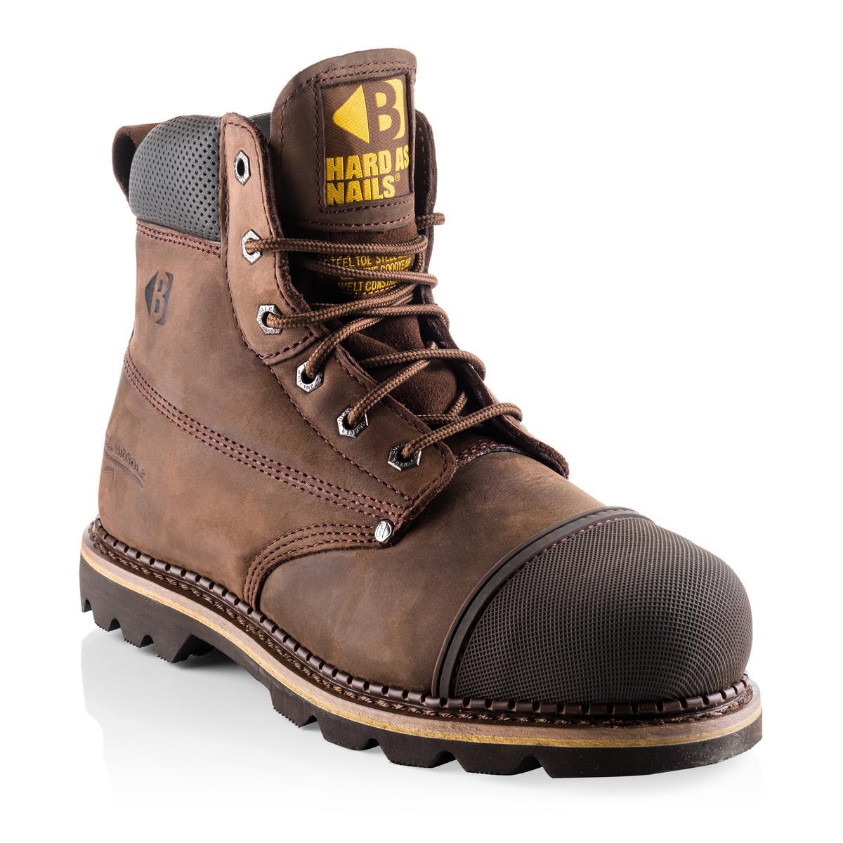 Buckbootz SBP brown leather steel toe/midsole safety boot #B301SM