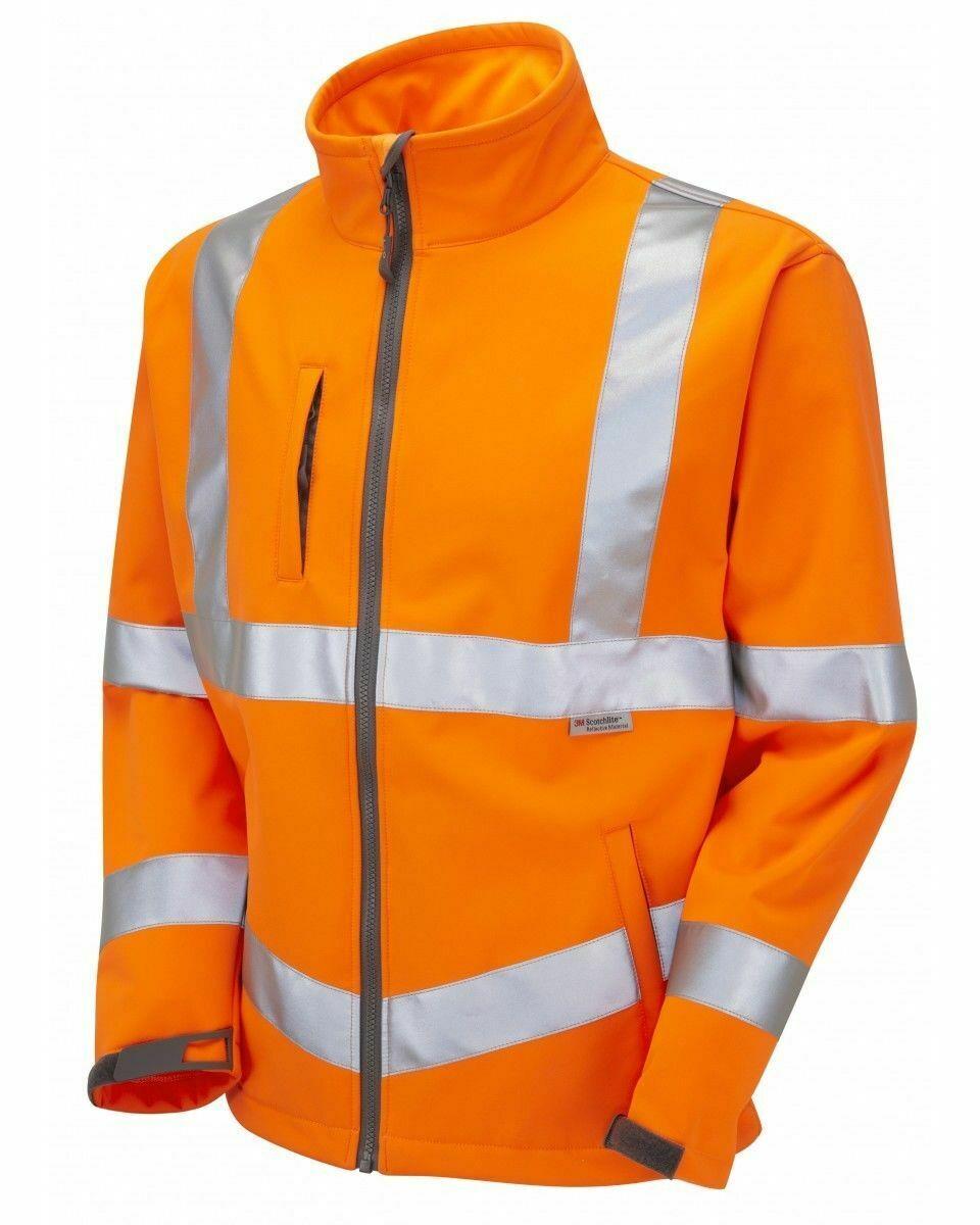 Leo BUCKLAND recycled sustainable high visibility orange soft-shell #SJ01