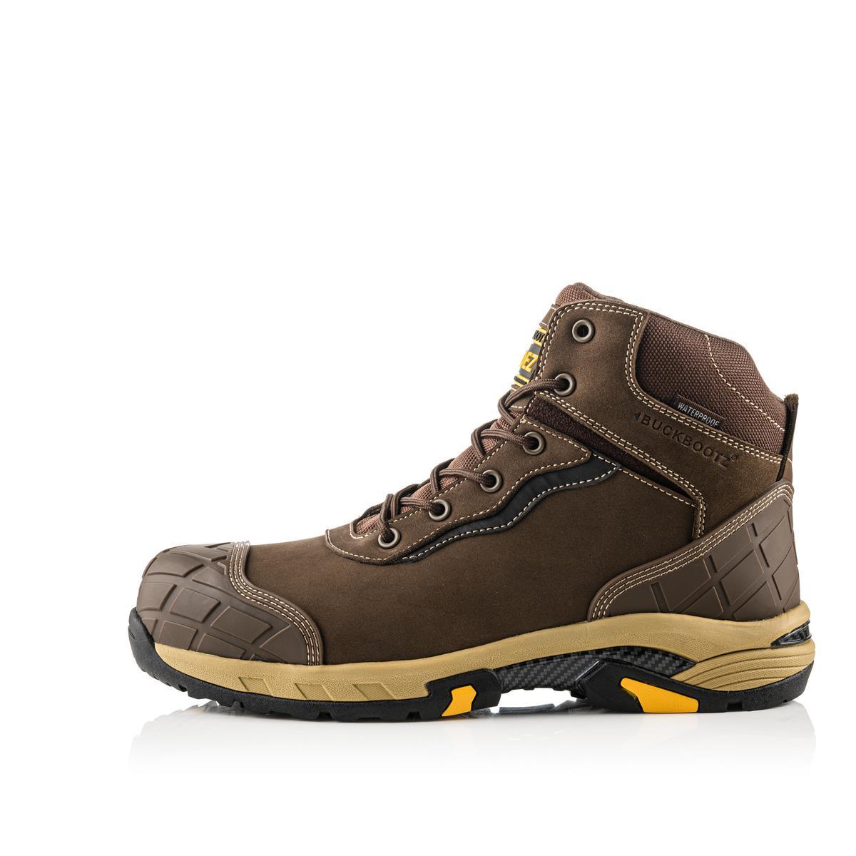 Buckbootz Tradez Blitz S3 brown waterproof composite toe/midsole metal-free safety work boot