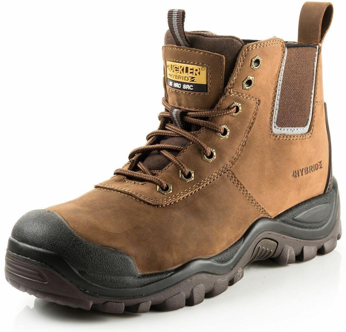 Buckbootz Hybridz S3 brown leather steel toe/midsole safety work boot #BHYB2BR