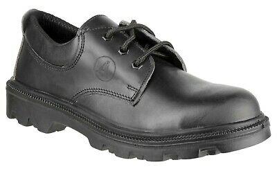 Amblers S3 black leather lace up steel toe cap/midsole work safety shoes #FS133
