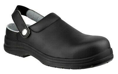 Amblers FS514 S2 black metal-free water-resistant composite toe cap safety clog