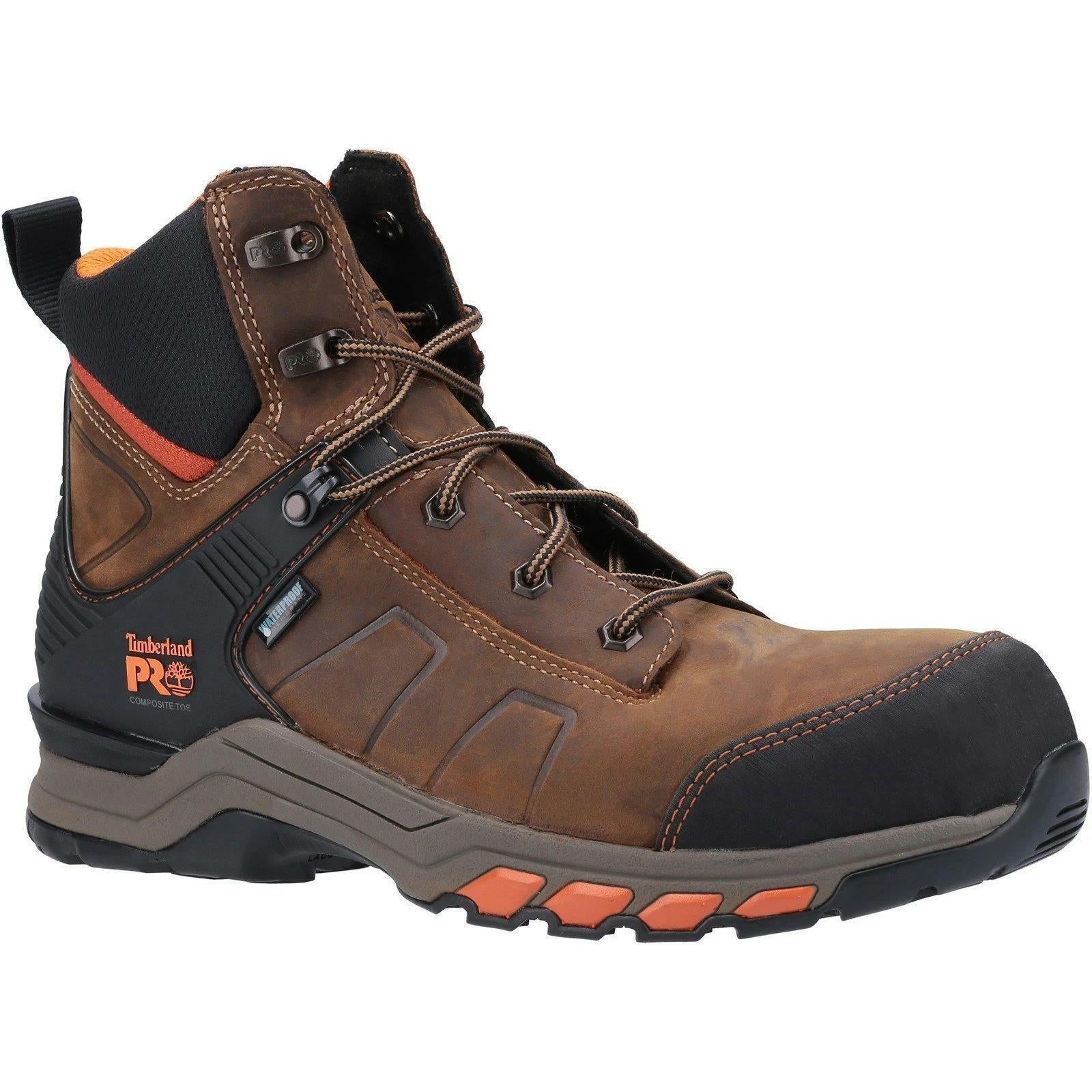 Timberland Hypercharge S3 brown/orange leather composite work safety boots