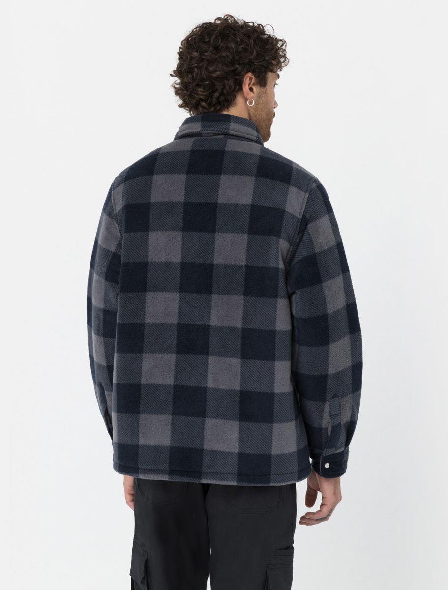 Dickies Portland Shacket navy blue check padded quilted work shirt