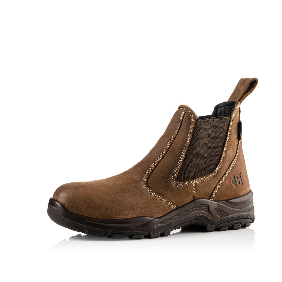 Buckbootz Dealerz brown leather lightweight waterproof non-safety dealer boot