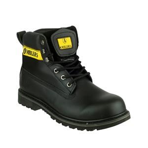 Amblers Banbury black leather rubber sole lace-up non-safety boot