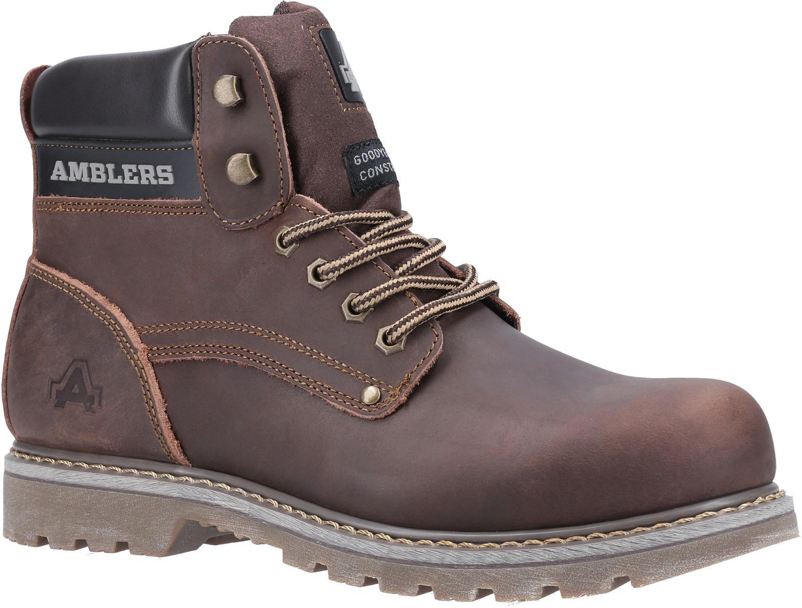 Amblers Dorking brown crazy horse leather lace-up non-safety boot