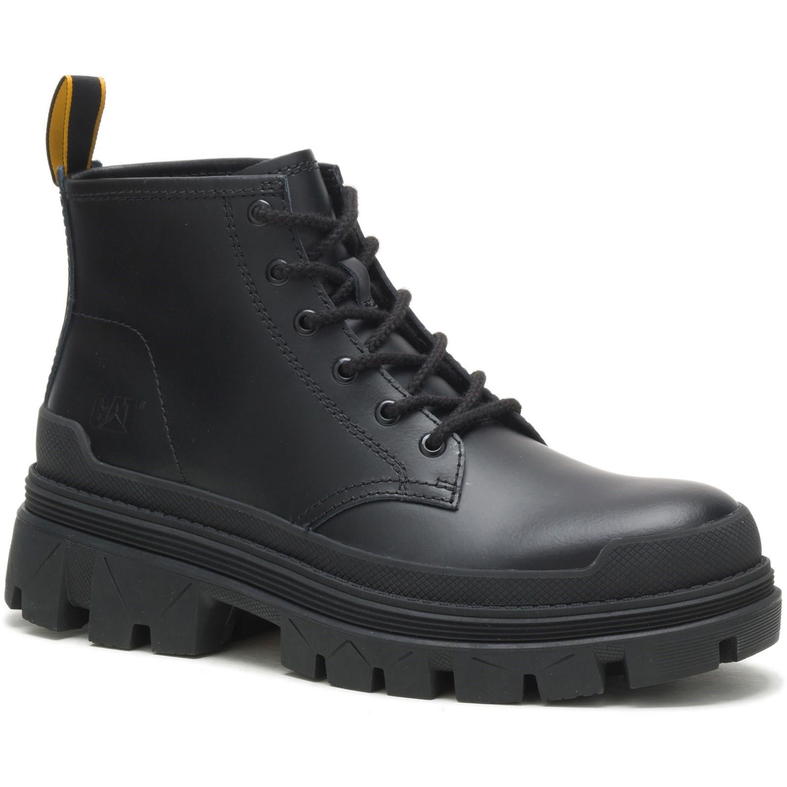 Caterpillar CAT Hardwear Mid black leather cushioned lace up boots