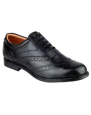 Amblers Liverpool black leather oxford brogue lace-up wing-tip non-safety shoe