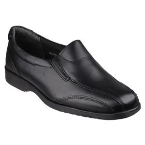 Amblers Merton navy blue leather ladies slip-on shoe