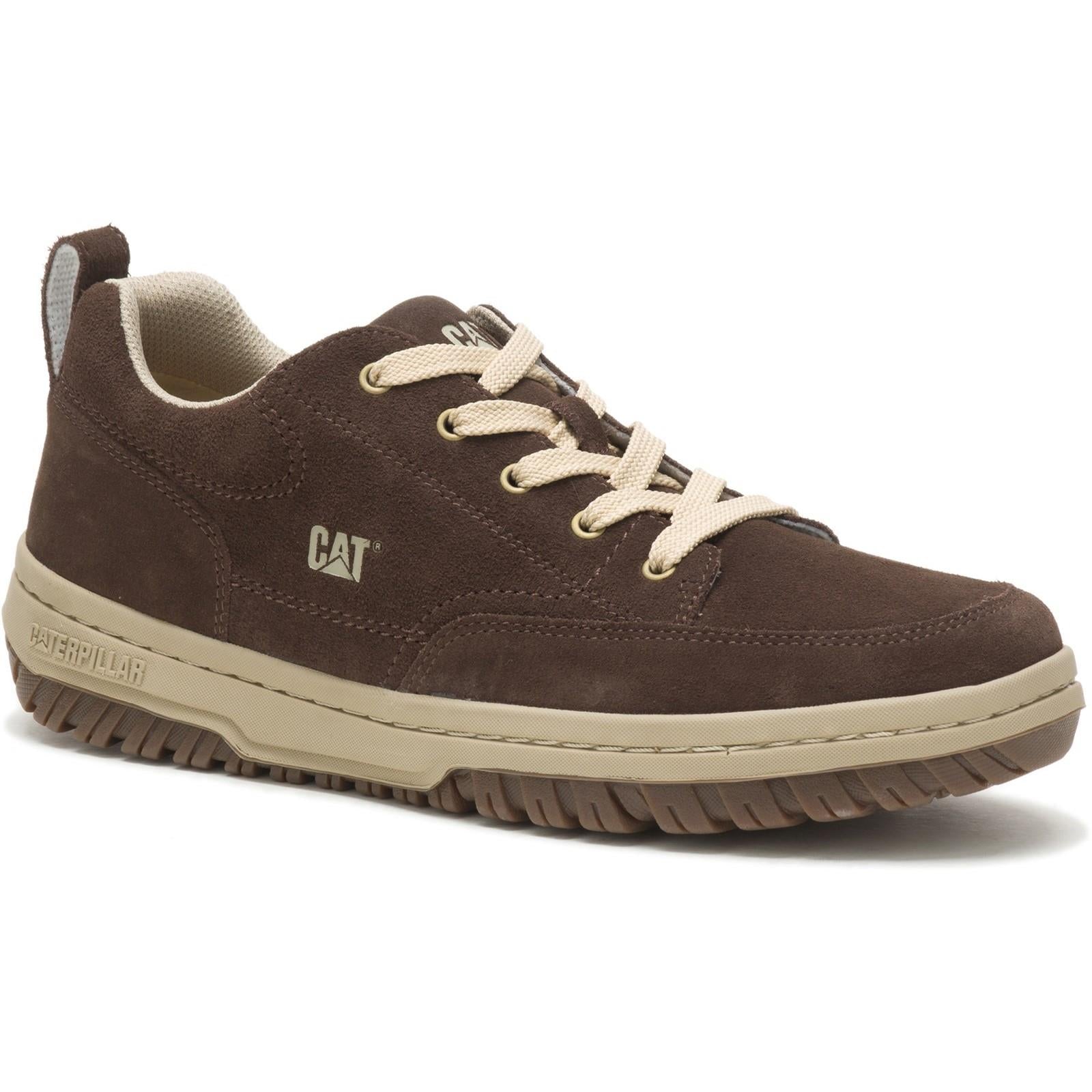 Caterpillar CAT Lifestyle Decade brown leather lace up trainers shoes
