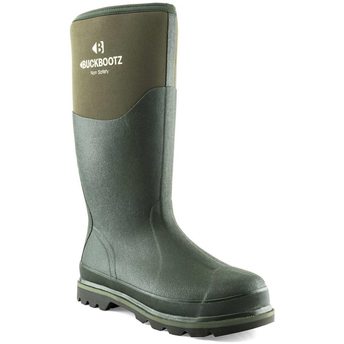 Buckbootz green non-safety waterproof rubber wellington boot #BBZ5020