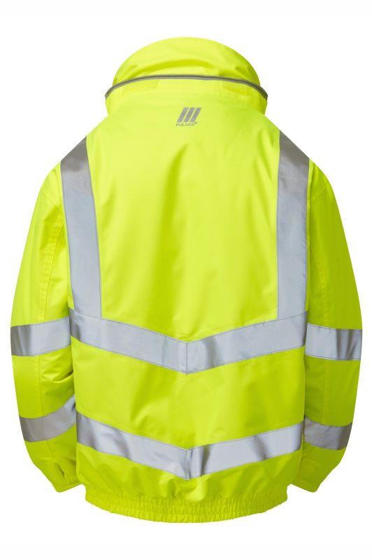 PULSAR® high-visibility waterproof breathable padded yellow bomber jacket #P191