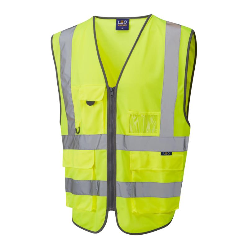 Leo Barnstaple ISO 20471:2 Superior yellow 3-part rip-apart waistcoat