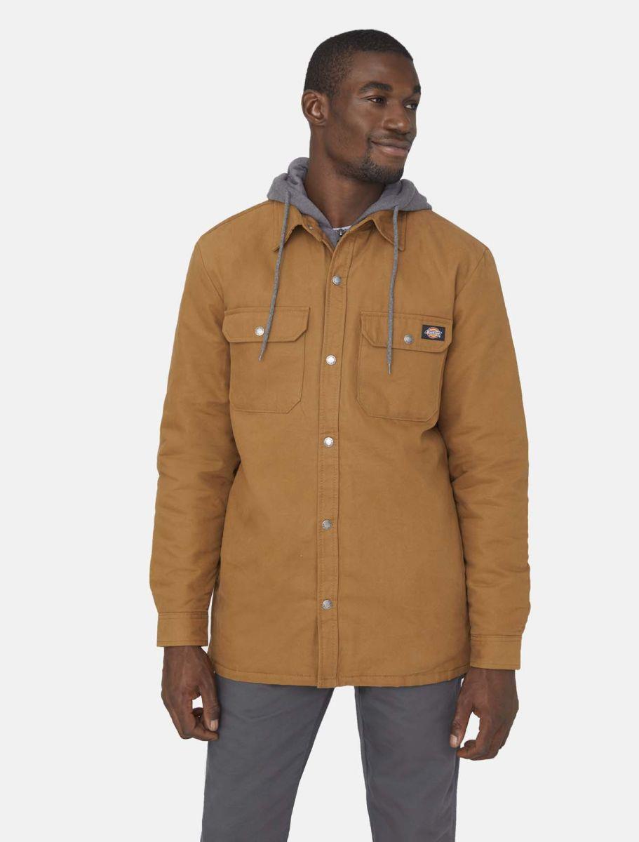 Dickies Duck brown water-repellent cotton quilt-lined winter shirt jacket
