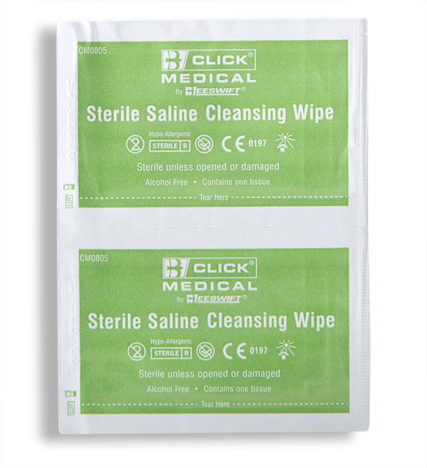 Sterile saline white medical wipes - 10cm x 10cm - pack 100