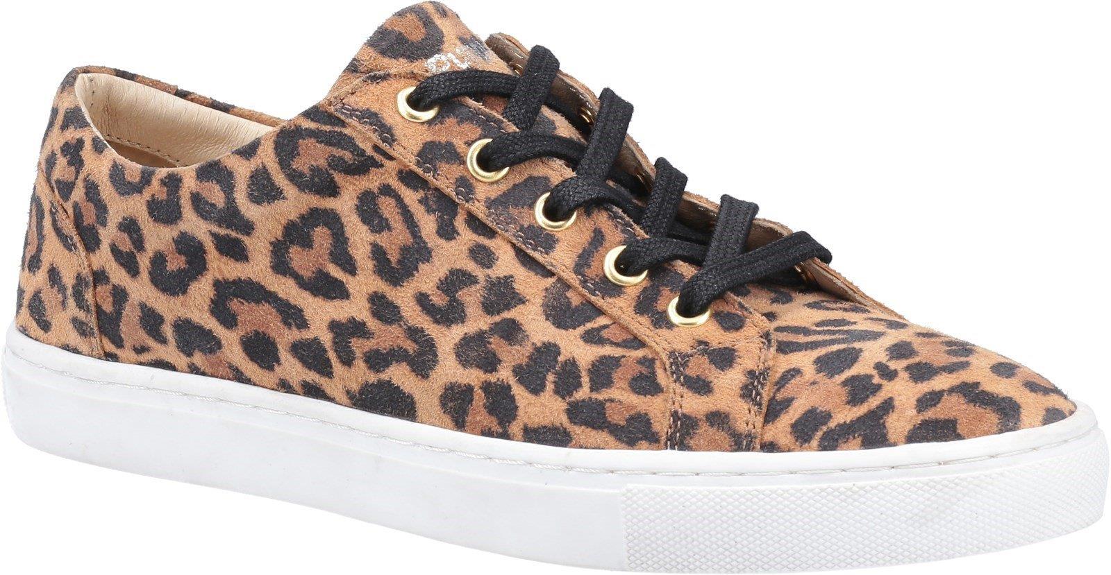 Hush Puppies Tessa leopard print leather ladies lace up sneakers trainers shoes