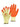 Warrior orange latex grip palm yellow polycotton liner gloves (pack 12 pairs)