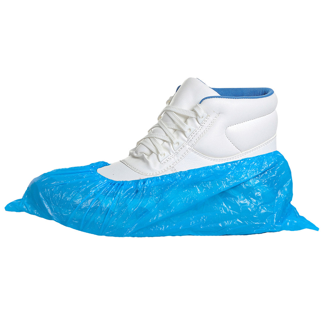 Portwest blue disposable PE adult size overshoes (pack 100 singles) #D340