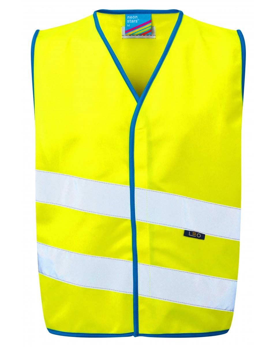 Leo Neonstars yellow high visibility EN 1150 children's waistcoat