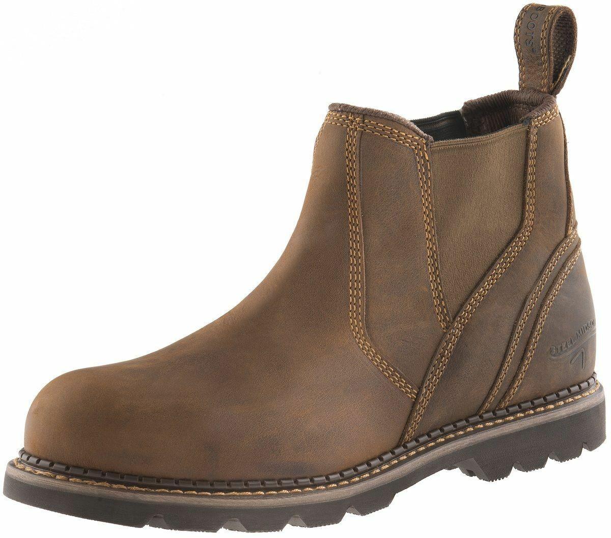 Buckbootz SBP brown waxy leather steel toe/midsole safety dealer work boot #B1555SM