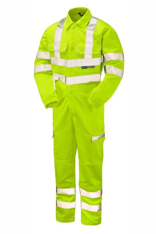 PULSAR® high-visibility yellow polycotton combat work coverall #P349