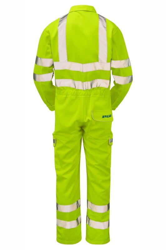PULSAR® high-visibility yellow polycotton combat work coverall #P349