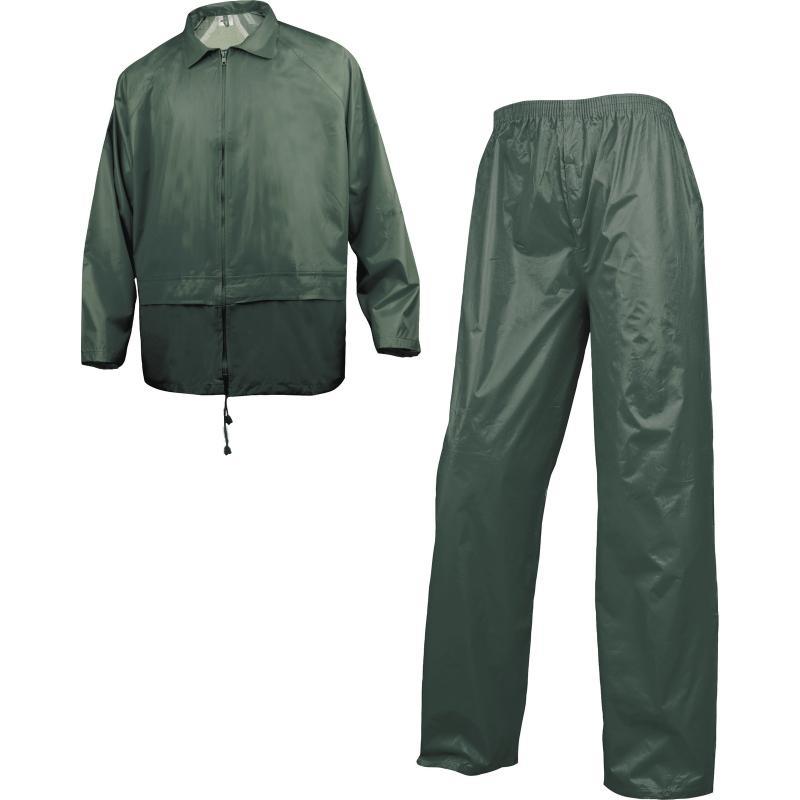 Delta Plus green PVC coated polyester hooded 2-piece wet-suit #400