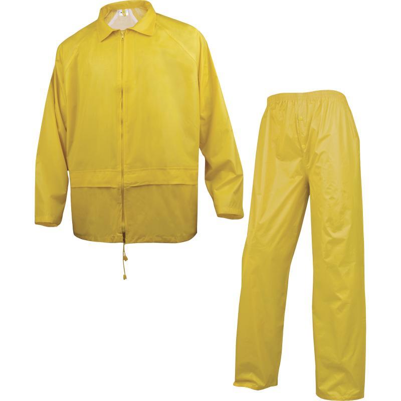 Delta Plus yellow PVC coated polyester hooded 2-piece wet-suit #400