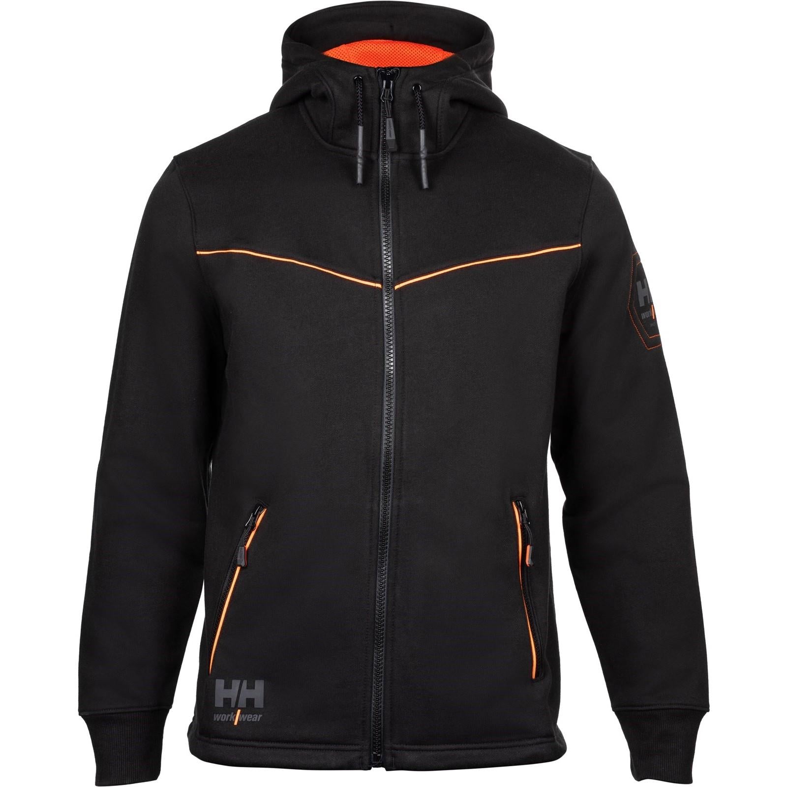 Helly Hansen Chelsea Evolution black zip-front mesh lined hoodie #79197