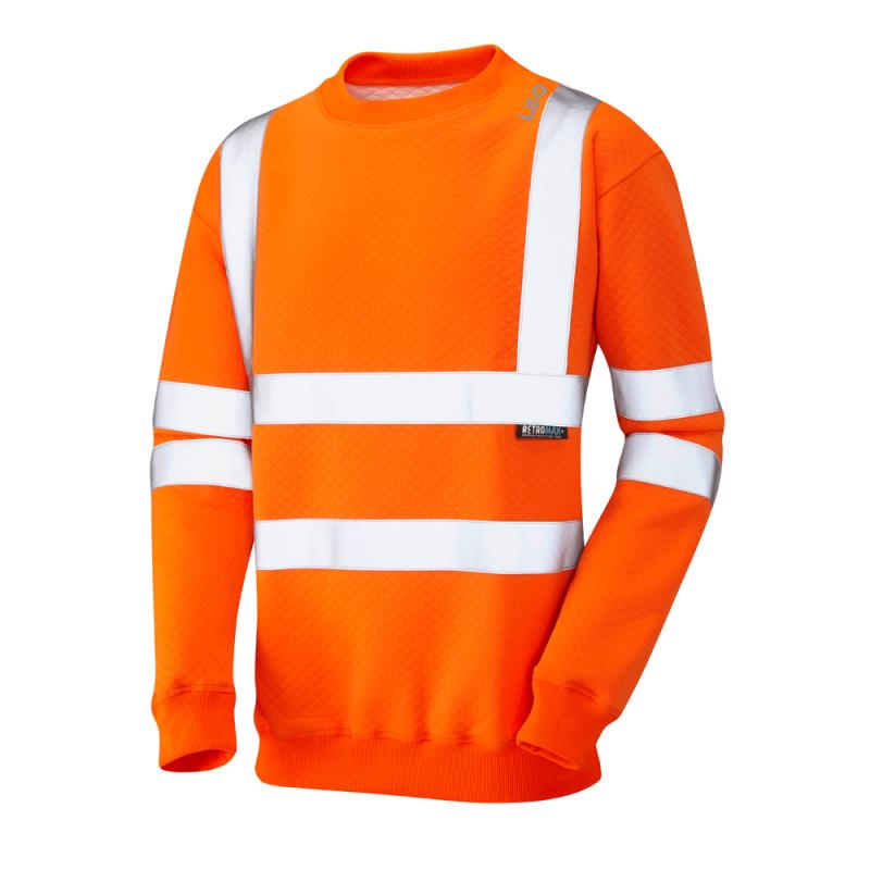 Leo WINKLEIGH recycled sustainable source high visibility orange sweatshirt #SS05
