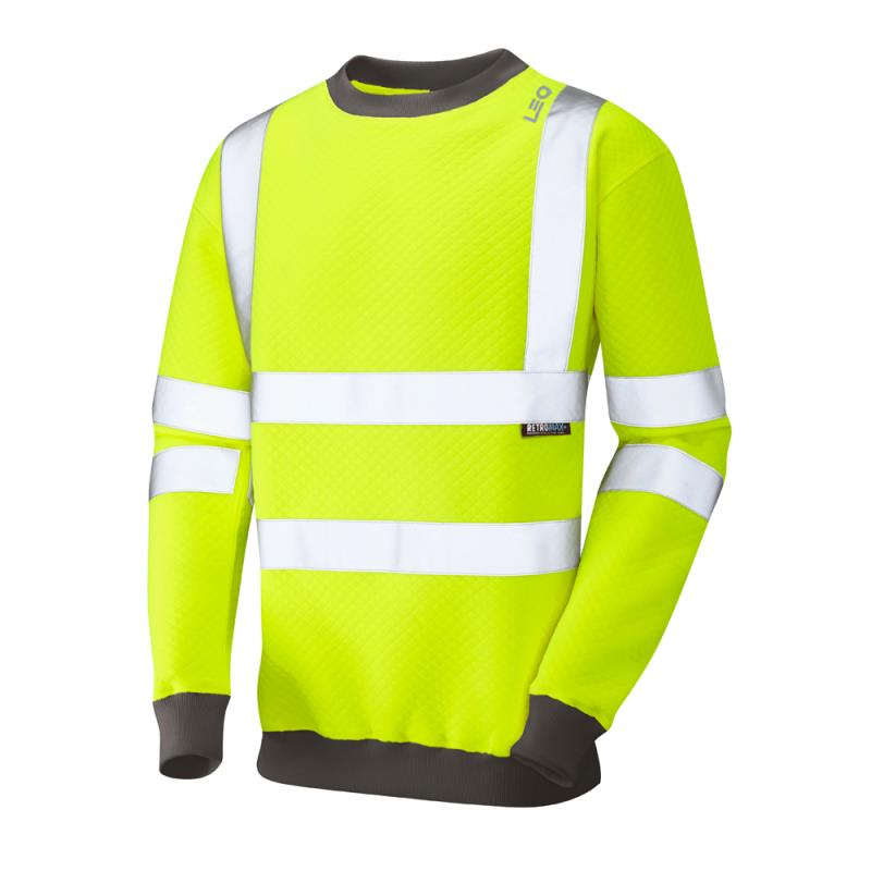 Leo WINKLEIGH recycled sustainable source high visibility yellow sweatshirt #SS05