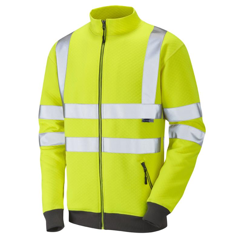 Leo LIBBATON recycled sustainable high visibility yellow work track-top #SS03