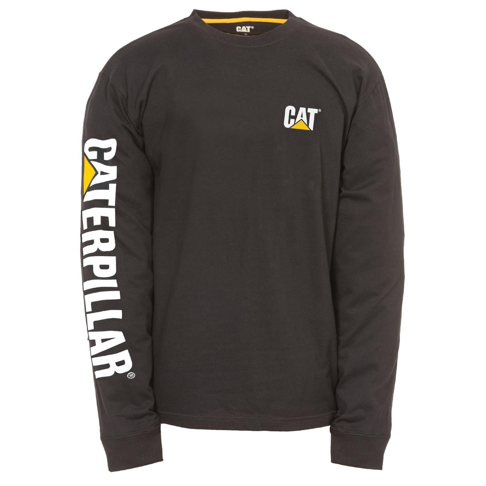 Caterpillar CAT Trademark Banner black cotton long-sleeve T-Shirt #1510034