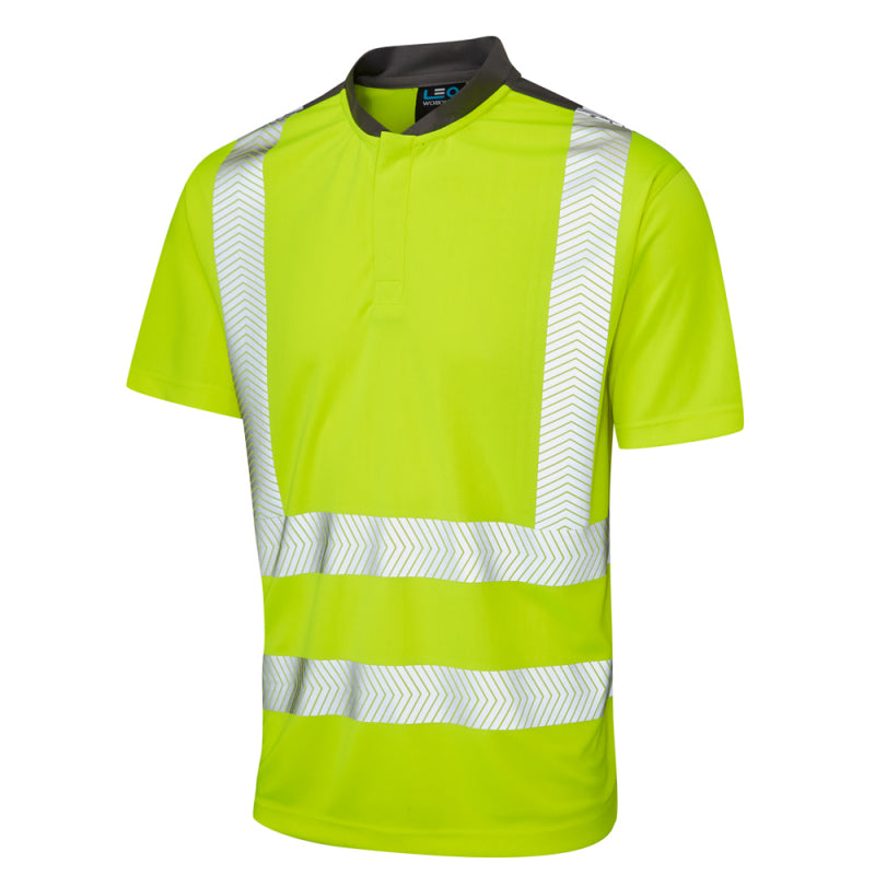 Leo Putsborough high-visibility yellow Traffic performance wicking Tee  T-shirt