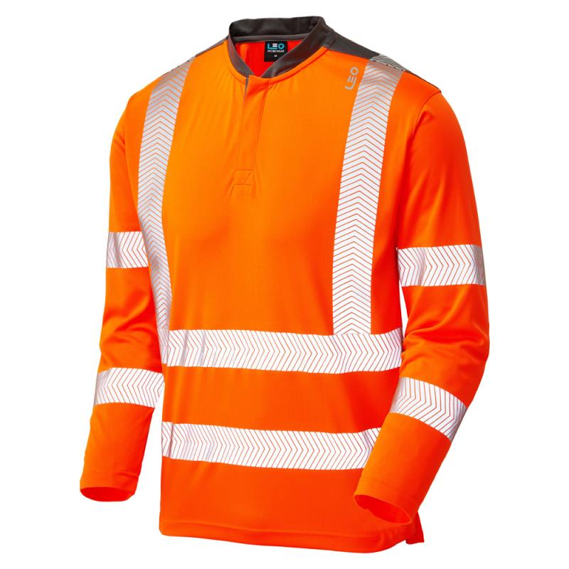 Leo Watermouth high visibility orange ISO 20471:3 Performance long-sleeve T-Shirt