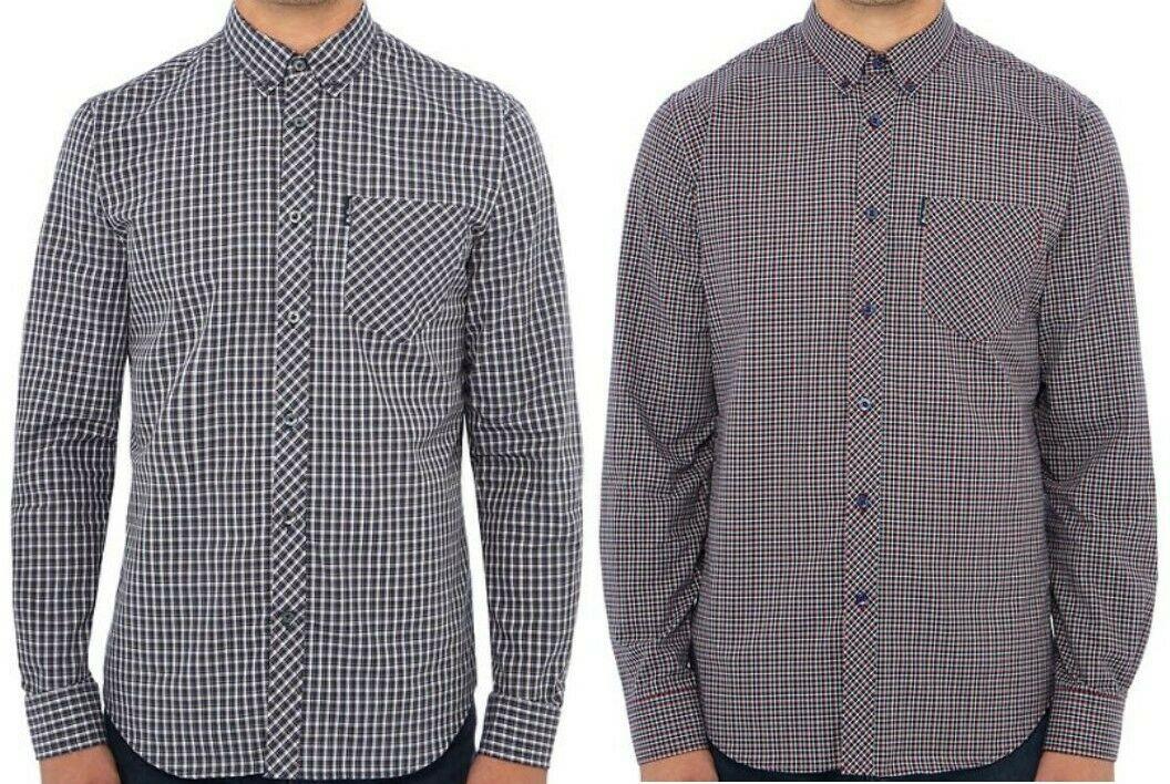 Ben Sherman 53097 staples navy cotton long sleeve shirt (colour looks darker in reality)