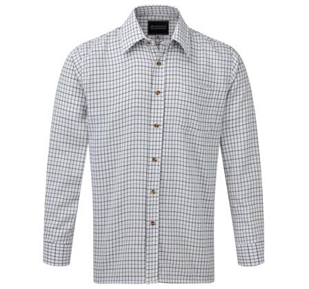 Fort Tattersall blue check brushed flannel agricultural country shirt