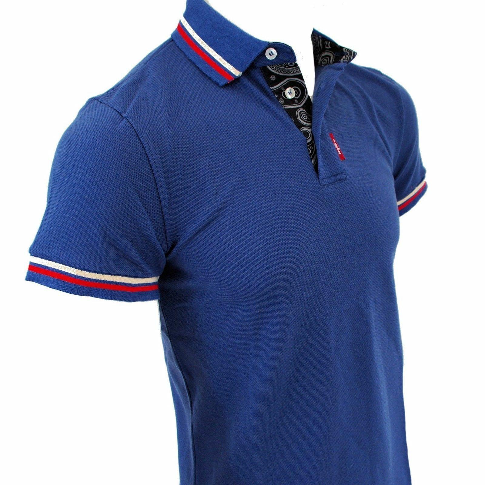 Warrior blue poly-cotton heavy-weight polycotton classic polo-shirt size small