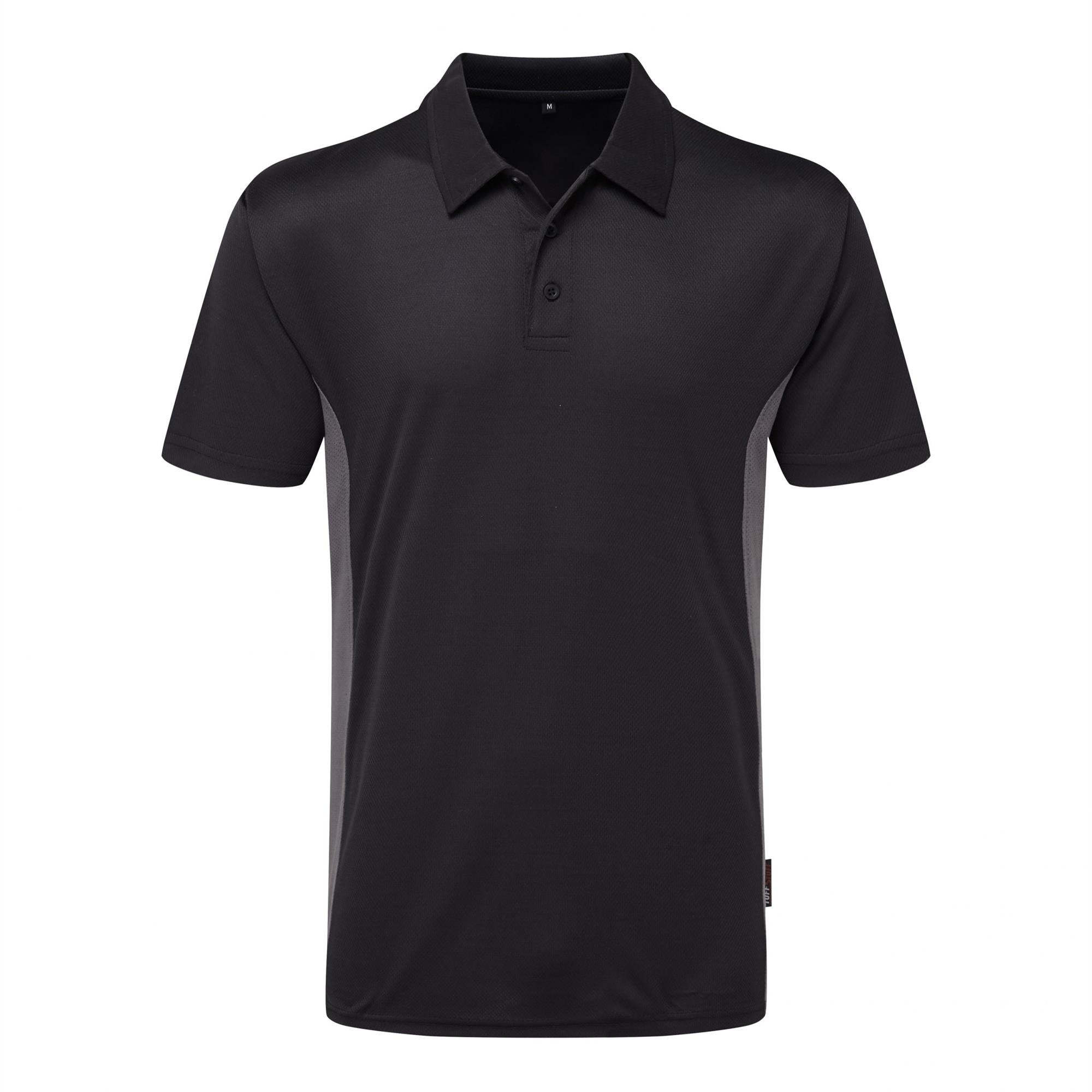TuffStuff Elite black moisture-wicking easy-care polo shirt #131