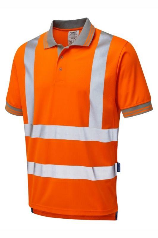 PULSAR® Rail high-visibility orange short-sleeve polo shirt #PR176