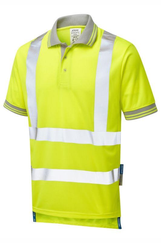 PULSAR® high-visibility yellow short-sleeved hi-viz work polo shirt #P175