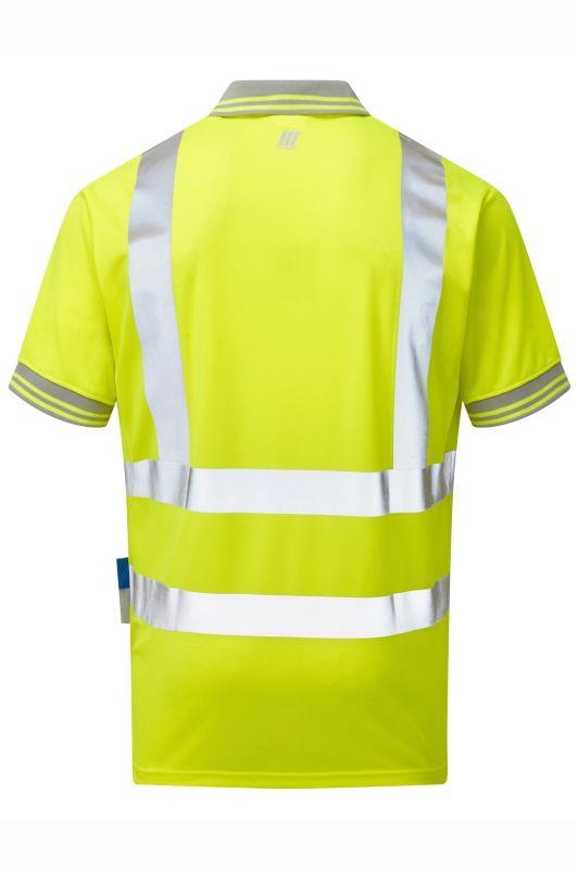 PULSAR® high-visibility yellow short-sleeved hi-viz work polo shirt #P175