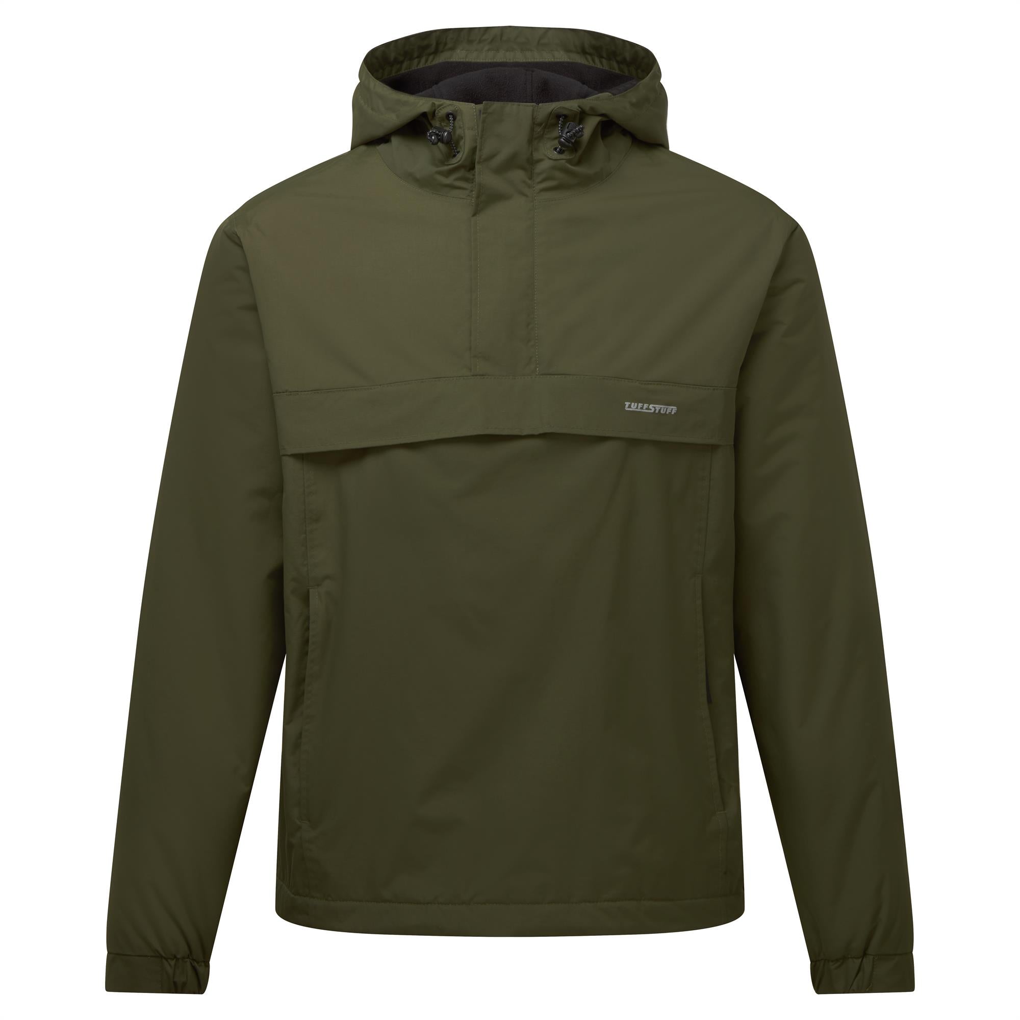 Tuffstuff Sutherland green waterproof lined 1/4 zip hooded windbreaker jacket #295