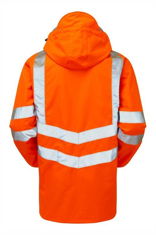 PULSAR® Rail high-visibility orange microfibre-lined padded Storm coat #PR502