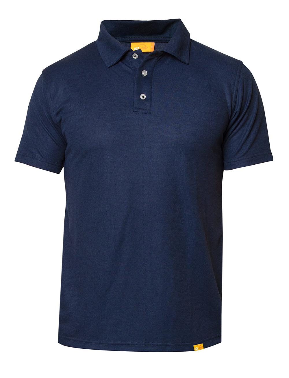 iQ UV UPF 50+ recycled sustainably sourced navy men's short-sleeved polo-shirt