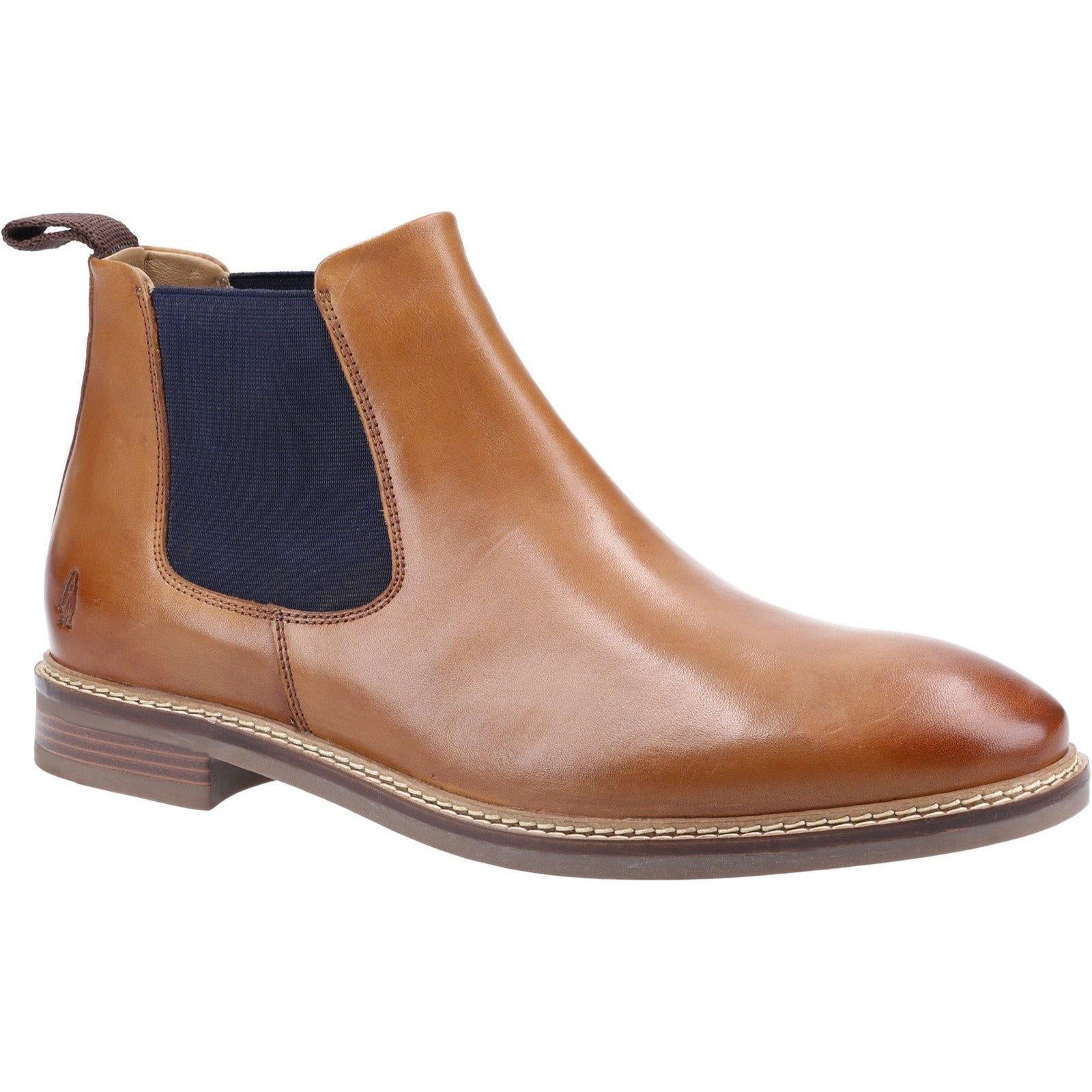 Hush Puppies Blake tan leather memory foam ankle Chelsea dealer boots